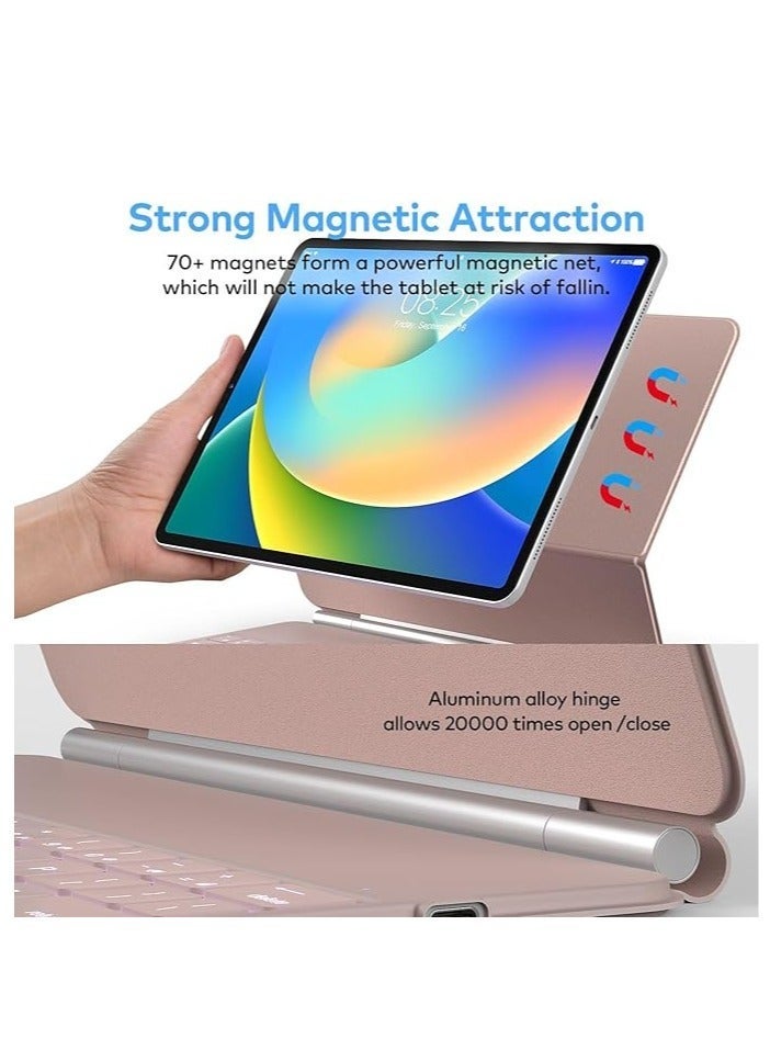 حافظة لوحة مفاتيح لجهاز iPad Air 11 بوصة (M2) iPad Pro 11 بوصة (الجيل الأول/الثاني/الثالث/الرابع) حافظة لوحة مفاتيح مغناطيسية بتصميم سحري مع لوحة تتبع متعددة اللمس متوافقة مع iPad Air 10.9 الجيل الرابع/الخامس. - Image 2