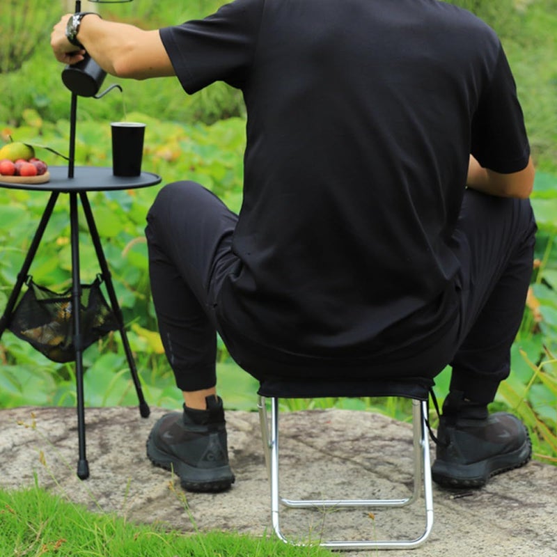 Portable Folding Stool Lightweight Aluminum Alloy Camping Seat for Outdoor Travel Hiking - Image 3