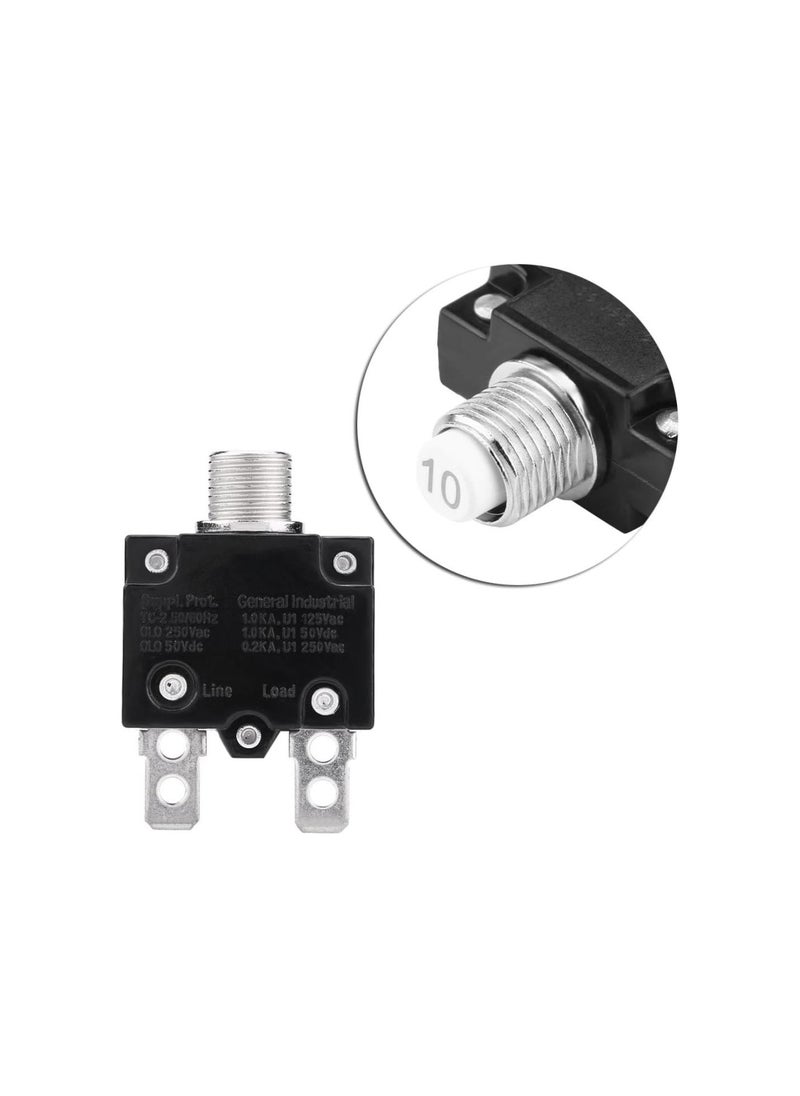 Generic - AC 125/250V Reset Thermal Switch Circuit Breaker Over Current Overload Protector for Generator(10A) - Image 1