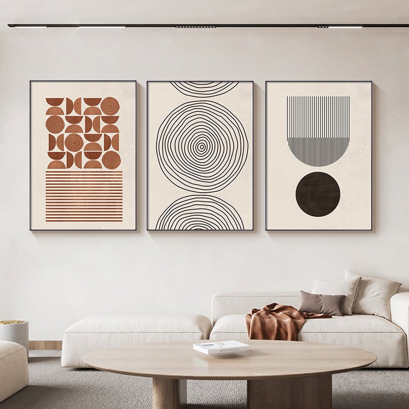 Morandi Color Nordic Living Room Triptych Geometric Abstract Dining Room Decorative Painting Silent Style Sofa Background Wall Hanging Painting - Image 5
