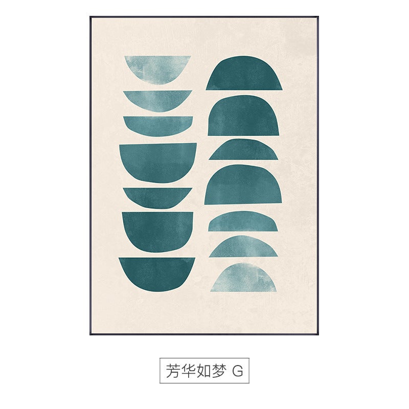 Morandi Color Nordic Living Room Triptych Geometric Abstract Dining Room Decorative Painting Silent Style Sofa Background Wall Hanging Painting - Image 1