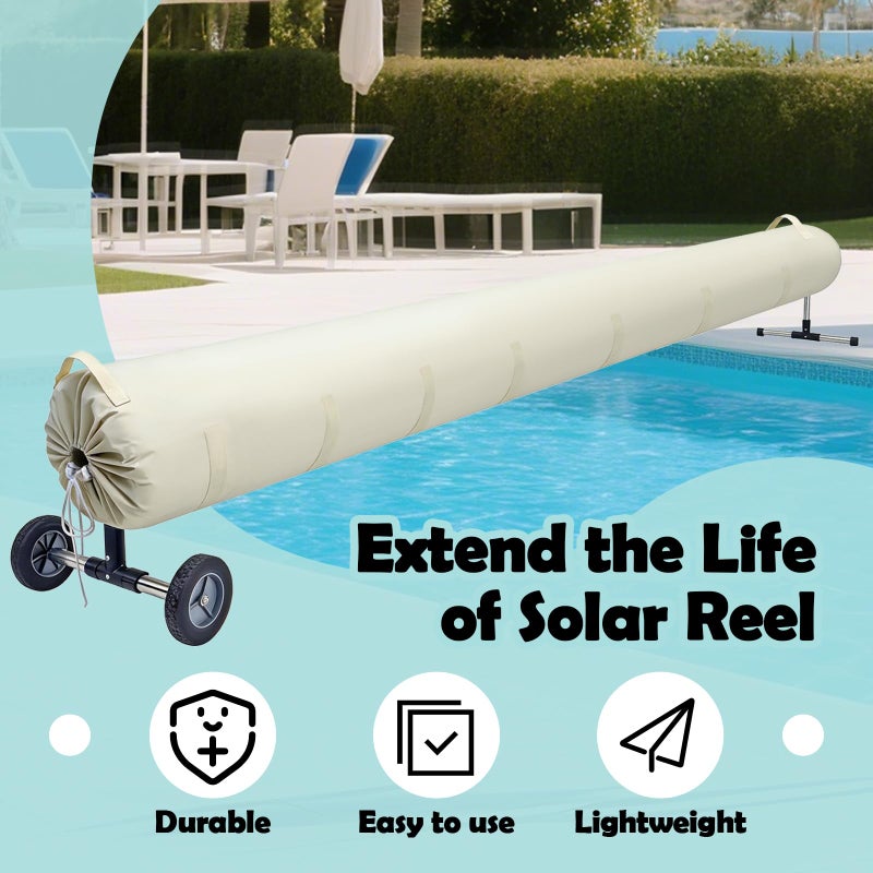 UCEDER Pool Solar Reel Cover with Adjustable Strap, Waterproof Cover for Solar Blanket, 420D Heavy Duty Swimming Solar Reel Cover for Storage for Above Ground & Inground Pool (16 FT) - Image 2