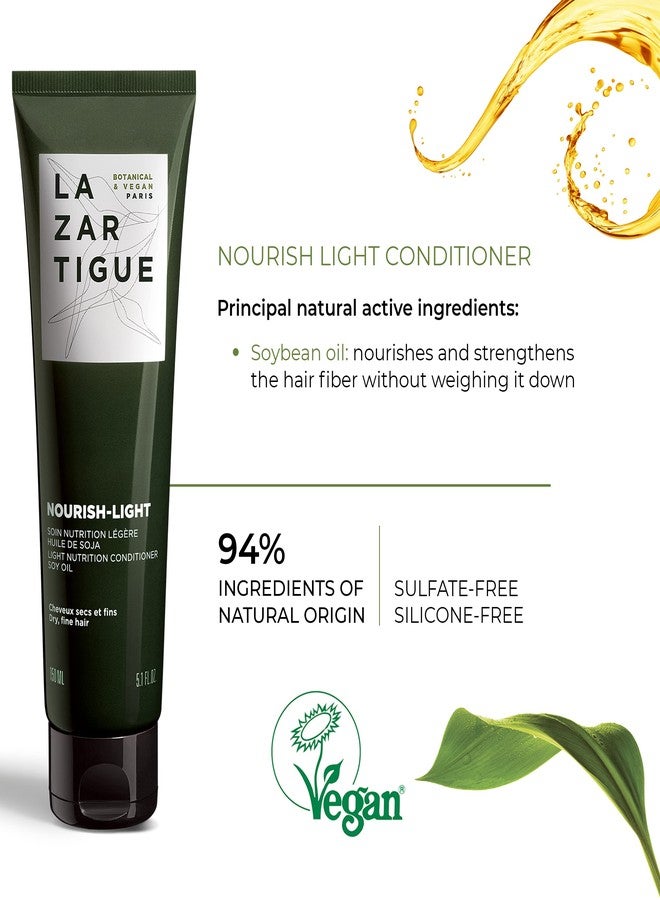 Lazartigue Nourish Light Conditioner, Botanical & Vegan, Silicone-Free, Soybean Oil Enriched, Lightweight Hydration for Dry, Fine Hair, Vegan, Sulfate & Silicone Free, 5.1 Fl Oz - Image 4