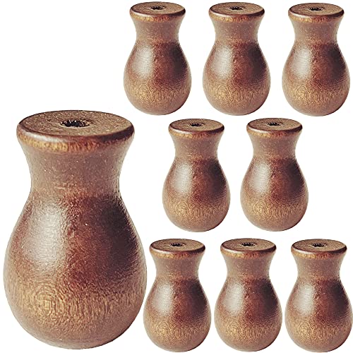 Cutelec 10pcs Real Wood Cord Tassels Brown Tassels for Window Blinds Brown Cord Knobs Wooden Hanging Ball Pulls for Curtain Craft - Image 1