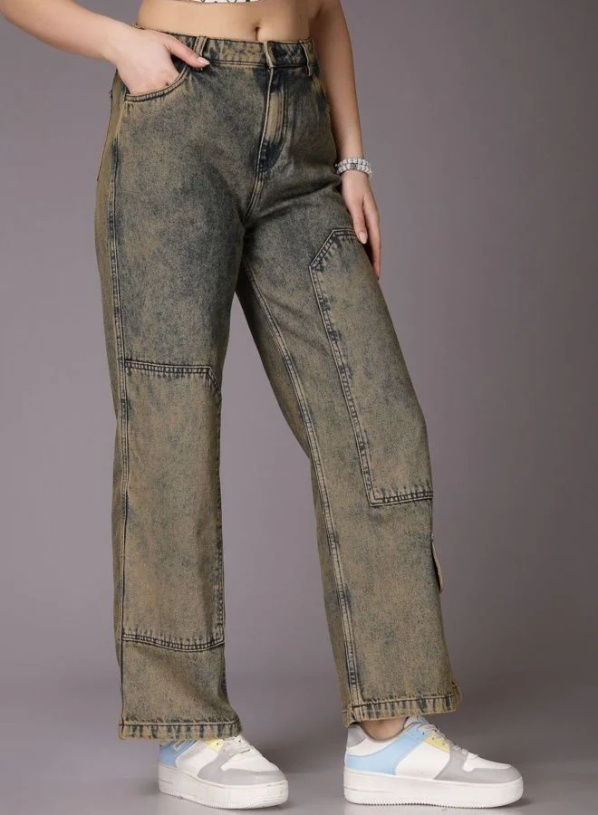 Freehand Women Relaxed Fit Solid High Rise Jeans