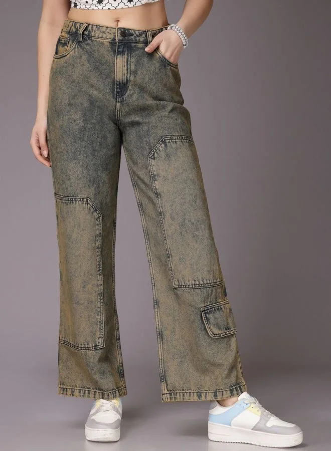 Freehand Women Relaxed Fit Solid High Rise Jeans