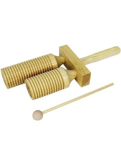 Megarya Megarya Two Tones Wooden Agogo With Drumstick  - Image 1