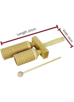 Megarya Megarya Two Tones Wooden Agogo With Drumstick  - Image 4