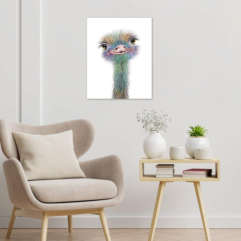 HVEST Canvas Wall Art Painting Artwork Wall Decor Pictures Prints Animal Painting for Home Office Room Dorm Decorations 16" X 20" White K1L871-ZMH - Image 4