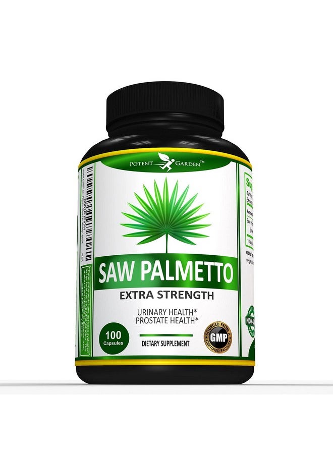 Potent Garden - Saw Palmetto 500 Mg Prostate Supplements For Men Supports Healthy Urination Frequency  Flow Non Gmo 100 Saw Palmetto Capsules - Image 1