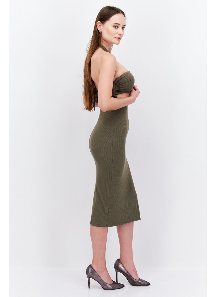 Women Ribbed Cut Out Midi Dress, Olive - pzsku/Z0E8A2A1ECBFFB26C729EZ/45/_/1726755395/d87475c9-f9c9-4b53-8c1c-45f8df9953dc