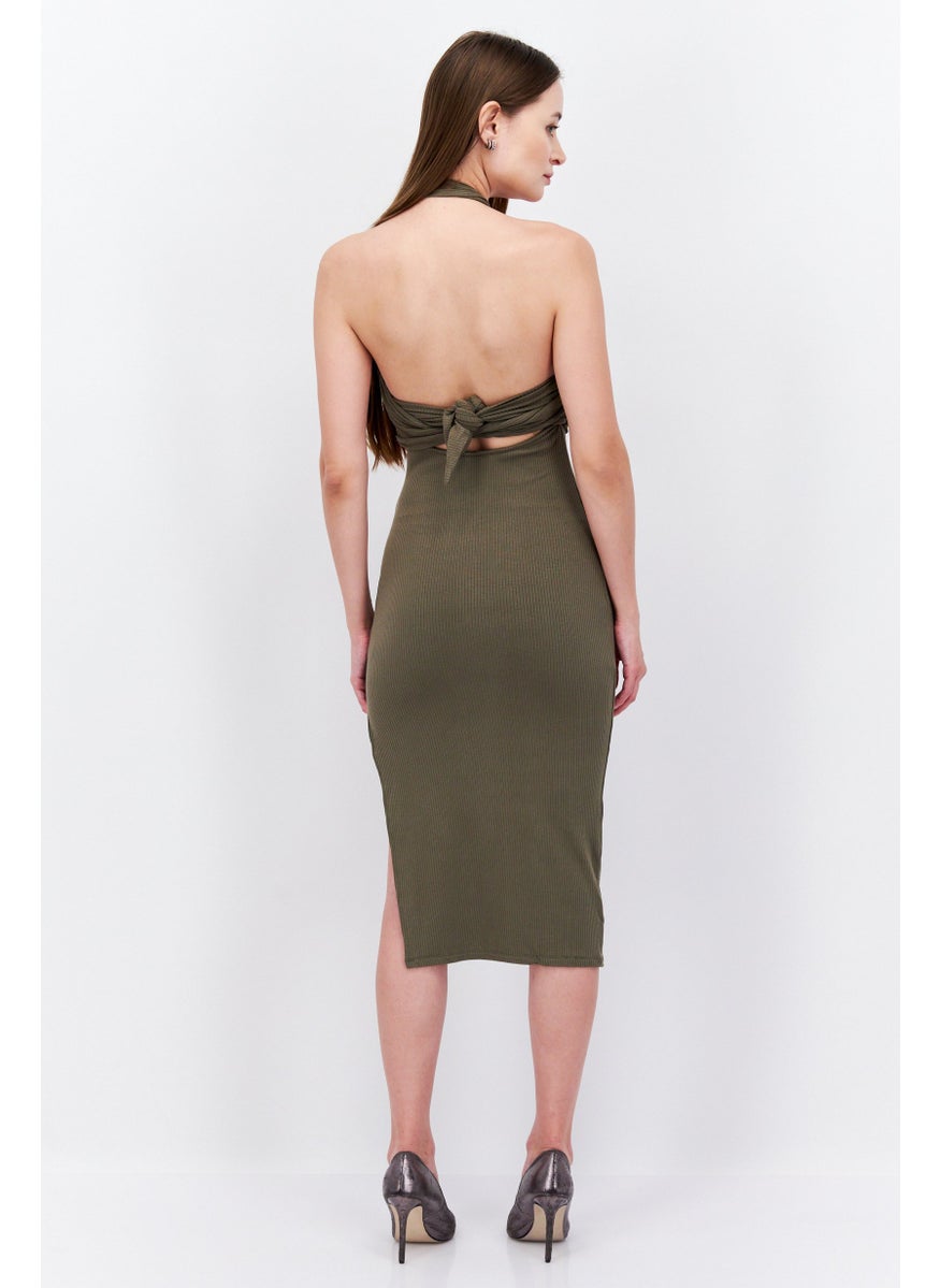 Women Ribbed Cut Out Midi Dress, Olive - pzsku/Z0E8A2A1ECBFFB26C729EZ/45/_/1726755580/f353053b-e247-433d-bcb5-565600742199