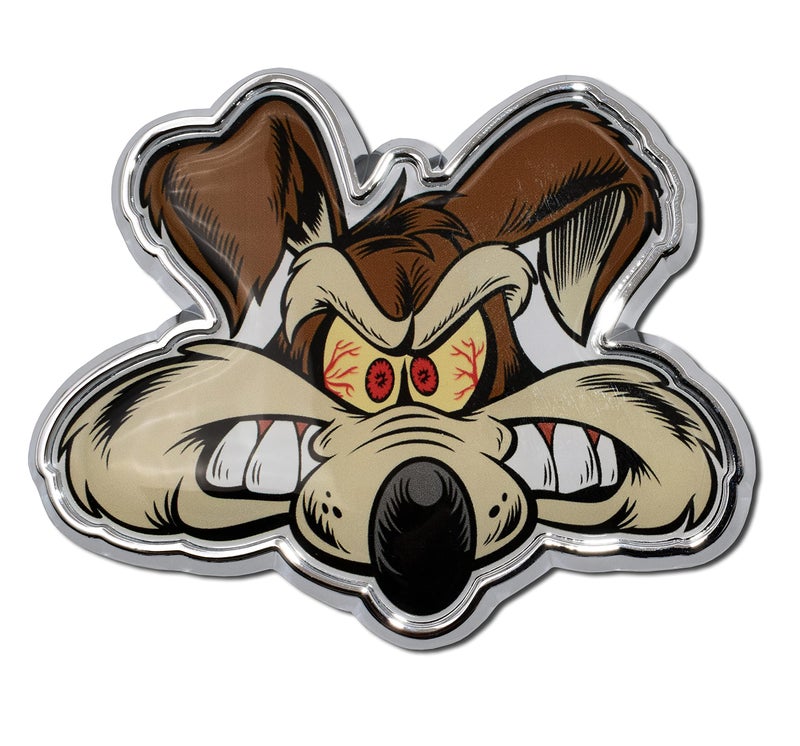 Elektroplate Wile E Coyote All Metal Emblem for Cars Trucks and All Auto Universal Fit at 35 x 30 Weatherproof