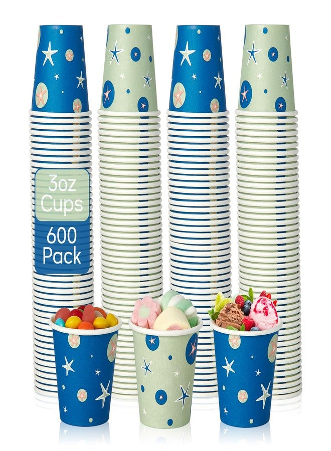 TV TOPVALUE 600 Pack 3 oz Paper Cups, Disposable Mini Cups for Mouthwash Espresso Snack Used for Bathroom, Party, Picnic, Travel and Events - Image 1
