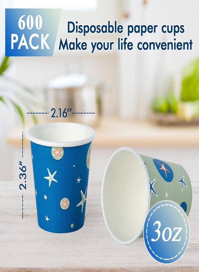 TV TOPVALUE 600 Pack 3 oz Paper Cups, Disposable Mini Cups for Mouthwash Espresso Snack Used for Bathroom, Party, Picnic, Travel and Events - Image 2