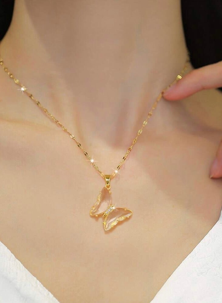 Casual collection Elegant & High Quality Stainless Steel Gold Plated Necklace For Women - Image 2