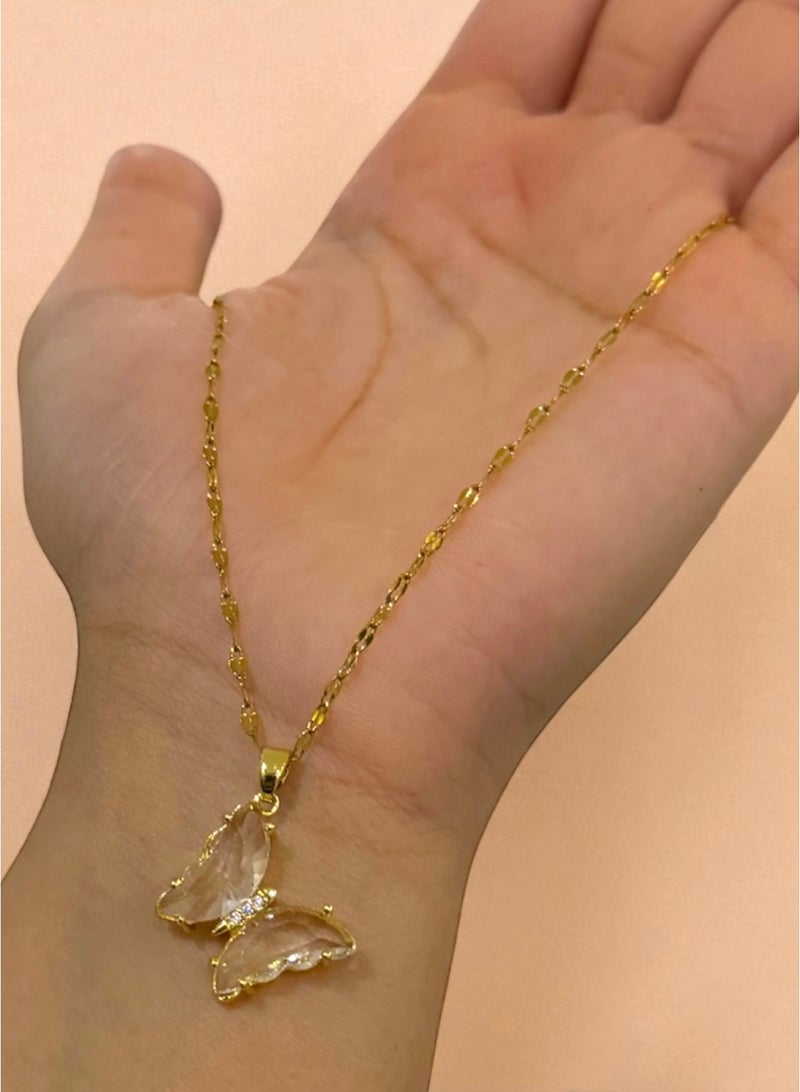 Casual collection Elegant & High Quality Stainless Steel Gold Plated Necklace For Women - Image 3