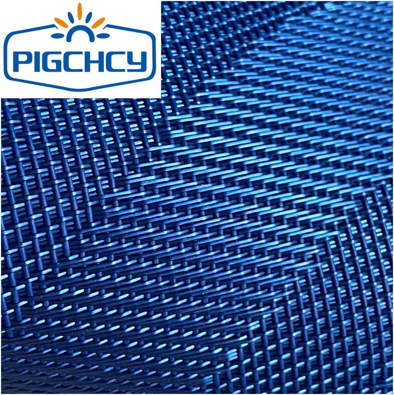 pigchcy Round Placemat Set of 8 Heat Resistant Vinyl Cross-Weave Placemats for Round Dinner Table Washable Kitchen Table Mats (8pcs, Royal Blue) - Image 4