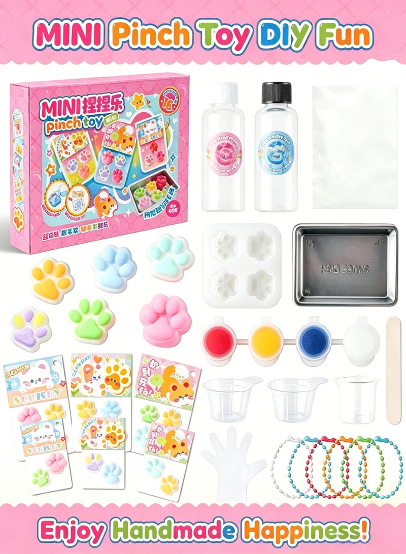 DIY Cat Paw Squishy Making Kit for Kids, All-in-One Silicone Pinch Toy Craft Set with A&B Glue, Mold, Pigments & Accessories, Stress Relief & Creative Activity Kit for Beginners, Perfect Gift for Girls Ages 8+ - Image 1