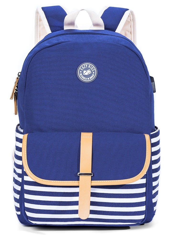 Eazy Kids حقيبة مدرسية كلاسيكية - زرقاء - Image 1
