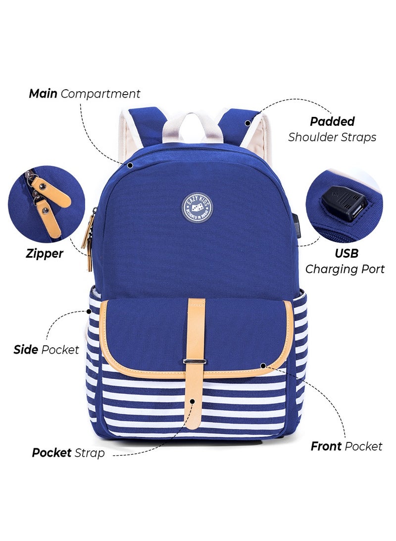 Eazy Kids حقيبة مدرسية كلاسيكية - زرقاء - Image 2