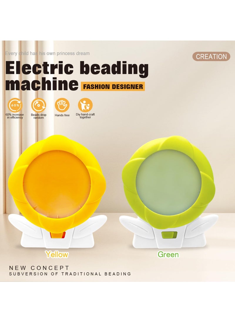 SOLARAE Electric Auto Bead Spinner, Gift for Girls, Clay Bead Spinner for Jewelry Making, USB DIY Bead Spinner Kit with Needle and Holder for Making Friendship Bracelets, Waist Crafts, Necklaces (Green) - Image 3