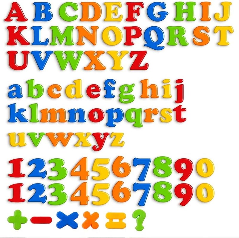 Coogam Magnetic Letters Numbers Alphabet Fridge Magnets Colorful Plastic ABC 123 Educational Toy Set Preschool Learning Spelling Counting Include Uppercase Lowercase Math Symbols for Toddlers (78 Pcs) - Image 2
