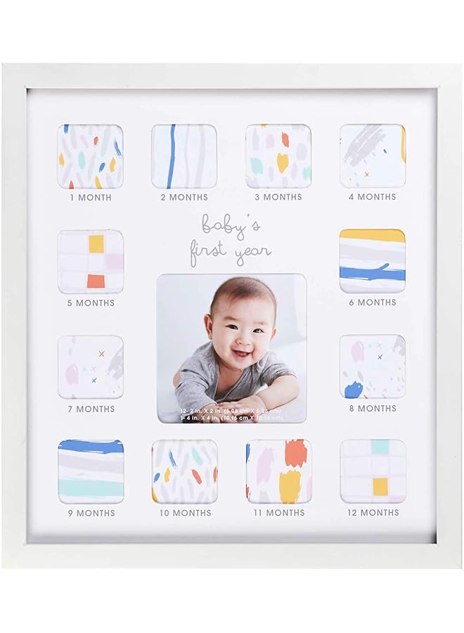 C.R. Gibson Baby'S First Year Photo Frame With Milestone Stickers 12'' X 13.25'' - Image 1