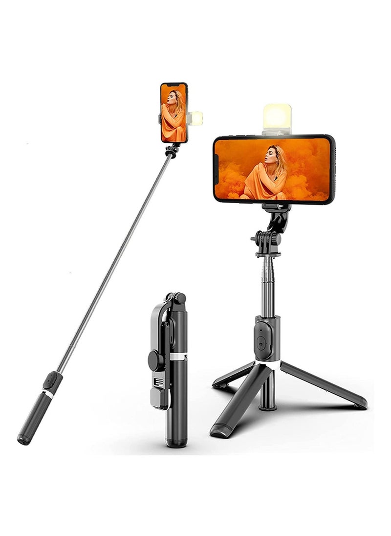 Raxoom Portable Selfie Stick Tripod with Light with Detachable Bluetooth Remote,41 Inch Extendable Tripod Compatible with IPhone 13 Pro/12/11 Pro/Max/XS/XR/X - Image 1