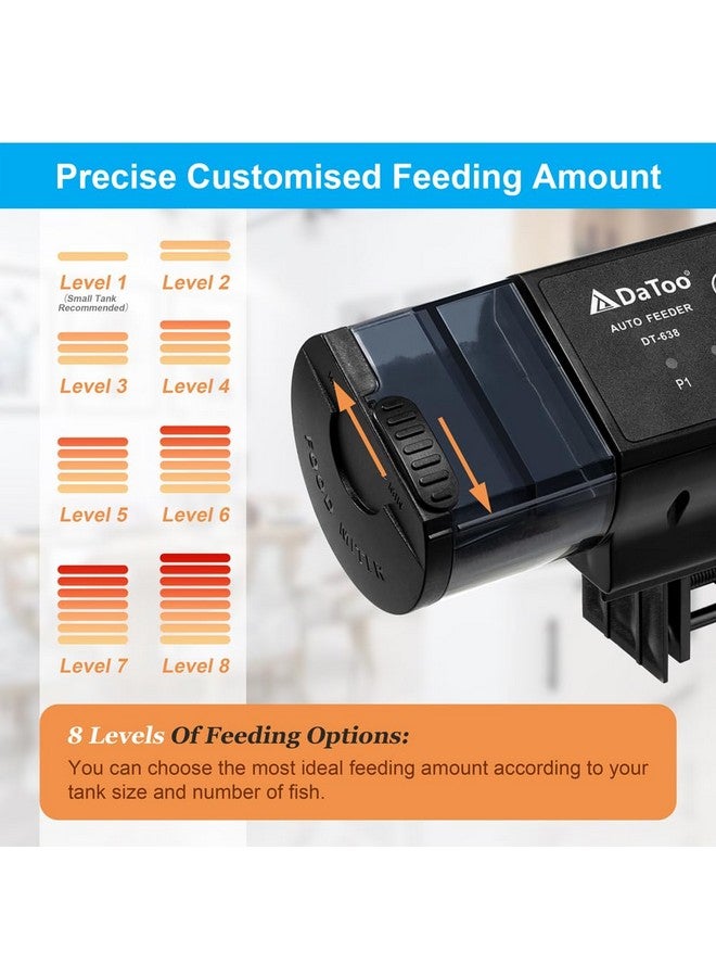 داتو وحدة تغذية أسماك أوتوماتيكية من DaToo Aquarium للأحواض الصغيرة - مؤقت توزيع الطعام التلقائي، وحدة تغذية أسماك البيتا للعطلات مع فتحة هواء مقاومة للرطوبة - Image 4