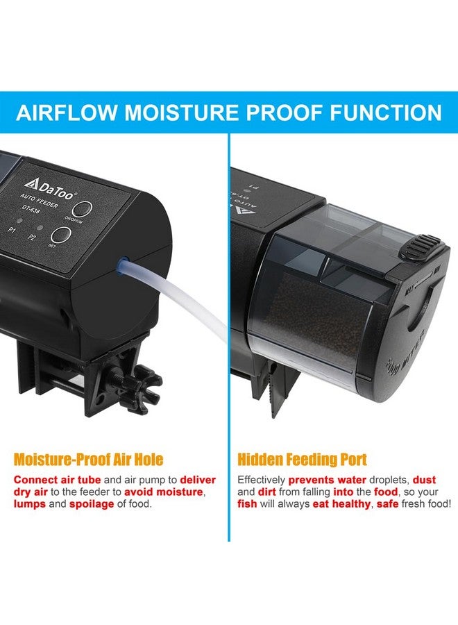 داتو وحدة تغذية أسماك أوتوماتيكية من DaToo Aquarium للأحواض الصغيرة - مؤقت توزيع الطعام التلقائي، وحدة تغذية أسماك البيتا للعطلات مع فتحة هواء مقاومة للرطوبة - Image 5