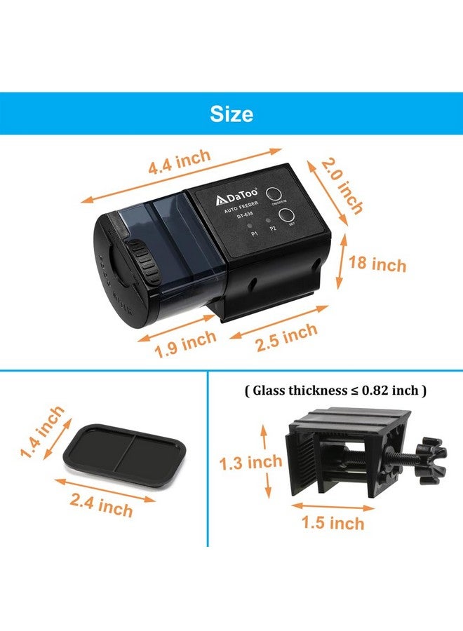 داتو وحدة تغذية أسماك أوتوماتيكية من DaToo Aquarium للأحواض الصغيرة - مؤقت توزيع الطعام التلقائي، وحدة تغذية أسماك البيتا للعطلات مع فتحة هواء مقاومة للرطوبة - Image 2