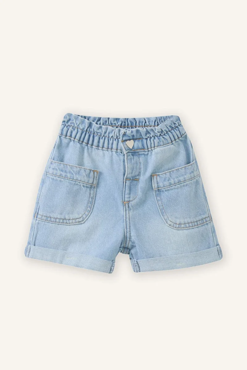 ديفاكتو Baby Girl Paperbag Fit Paperbag Waist Shorts