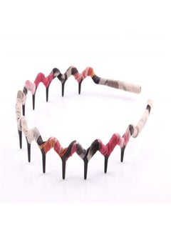 Suoirblss 5PCS Zig Zag Wrapped Cloth Headband Plastic Sharks Tooth Hair Comb Hair Hoop Headwear Accessory for Lady Women  - Image 4