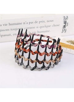 Suoirblss 5PCS Zig Zag Wrapped Cloth Headband Plastic Sharks Tooth Hair Comb Hair Hoop Headwear Accessory for Lady Women  - Image 2