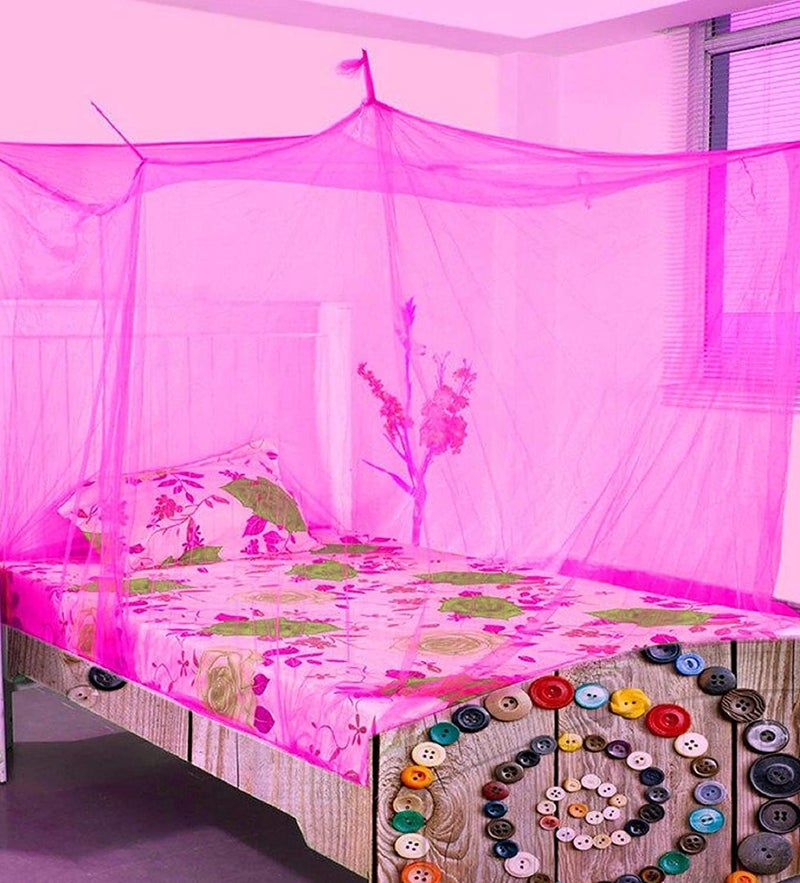 Indian 3x6.5 Pink Colour, King Size, HDPE Mosquito Net for Baby/Bedroom/Family/Queen/King Size Bed/Garden/Door/Colour -(Pink) Size -(3X6.5) - Image 5