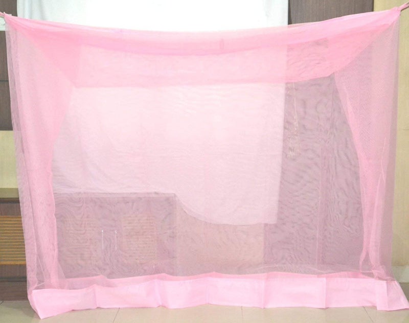 Indian 3x6.5 Pink Colour, King Size, HDPE Mosquito Net for Baby/Bedroom/Family/Queen/King Size Bed/Garden/Door/Colour -(Pink) Size -(3X6.5) - Image 3