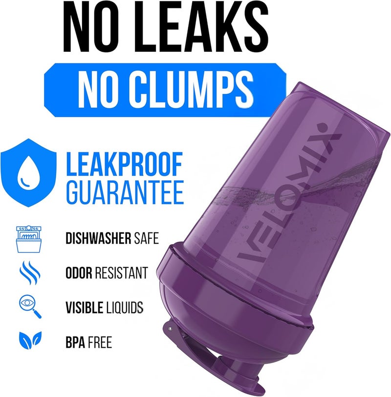 VELOMIX -6 PACK- 20 OZ Protein Shaker Bottles for Protein Mixes, Shaker Cups for Protein Shakes, Small Shaker Bottle Pack, Shaker Cup, Shakers for protein Shakes (Nature Tones - 6 Pack) - Image 3