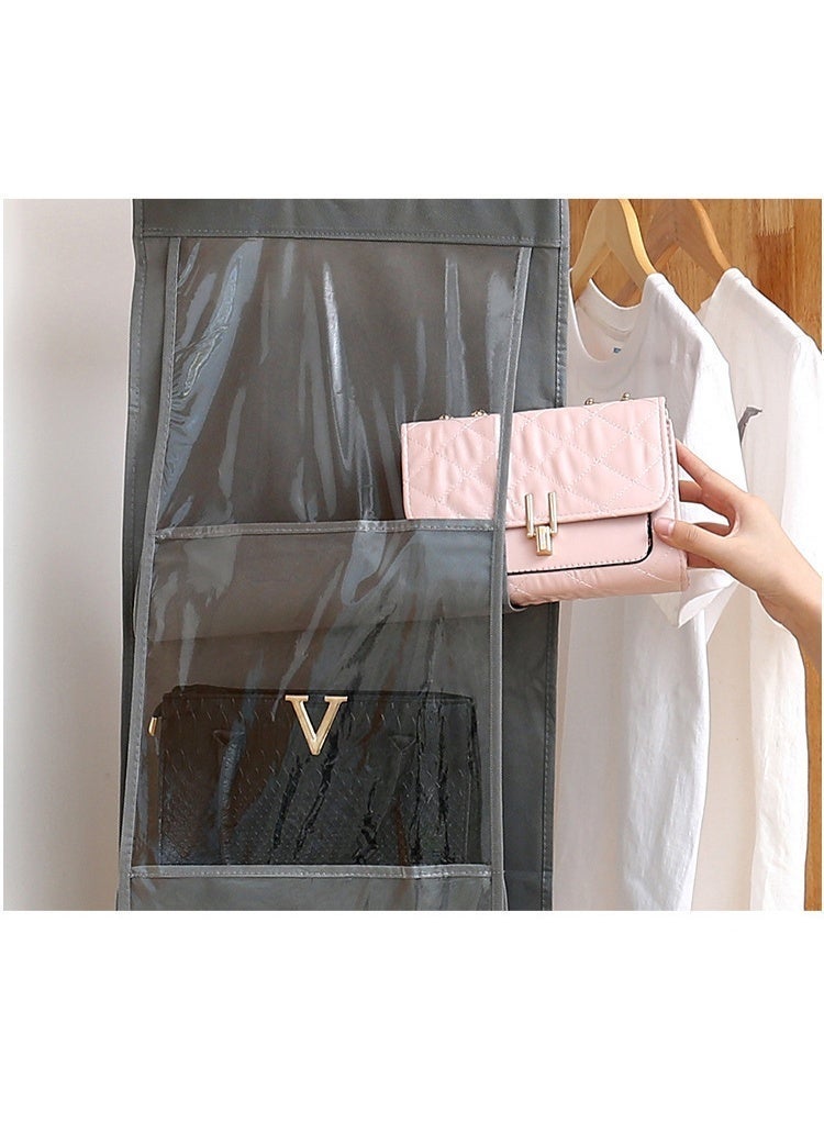 منظم تعليق الحقائب بـ 8 جيوب، حامل تخزين من قماش أكسفورد القابل للطي مع خطاف فولاذي مقاوم للصدأ دوار 360° لخزانة الملابس، غرفة النوم والتخزين العائلي (أبيض) - Image 3