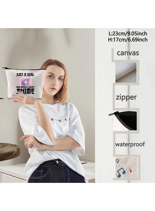 LEVLO Anime Fans Make up Bag Anime Lover Gift Just A Girl Who Really Loves Anime Cosmetic Make up Bag(Loves Anime) - Image 3