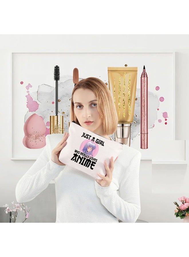 LEVLO Anime Fans Make up Bag Anime Lover Gift Just A Girl Who Really Loves Anime Cosmetic Make up Bag(Loves Anime) - Image 2