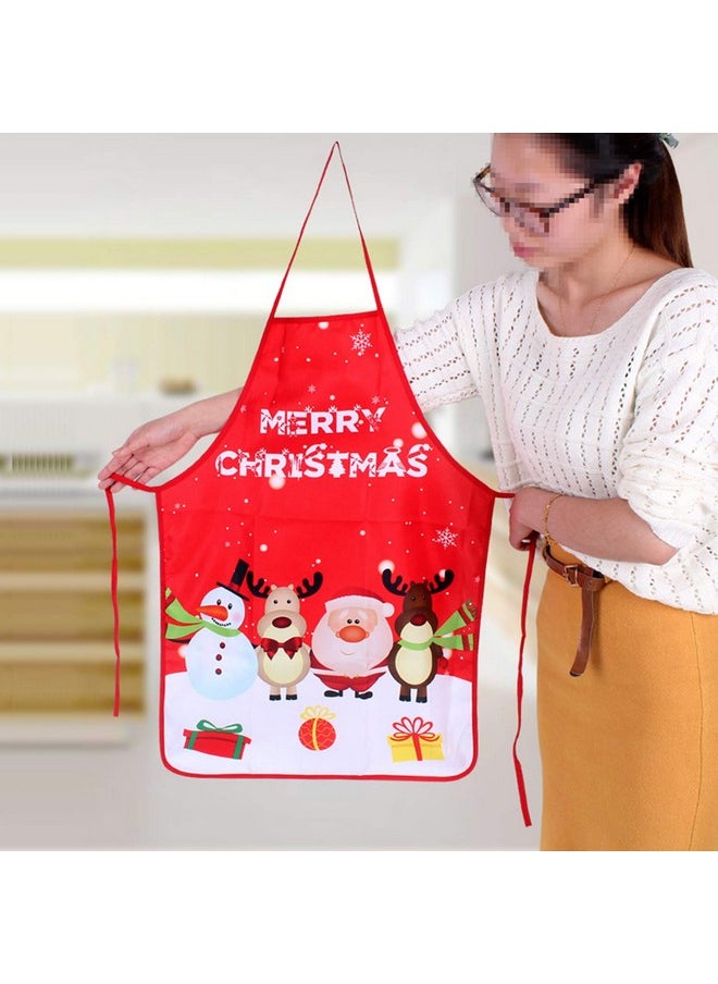 LeeLoon 2 Pack Chistmas Apron, Holiday Kitchen Apron Christmas Santa Claus/Elk/Snowman Style Decoration Apron For Christmas Dinner Party Cooking Baking Crafting House Cleaning Kitchen  - Image 3