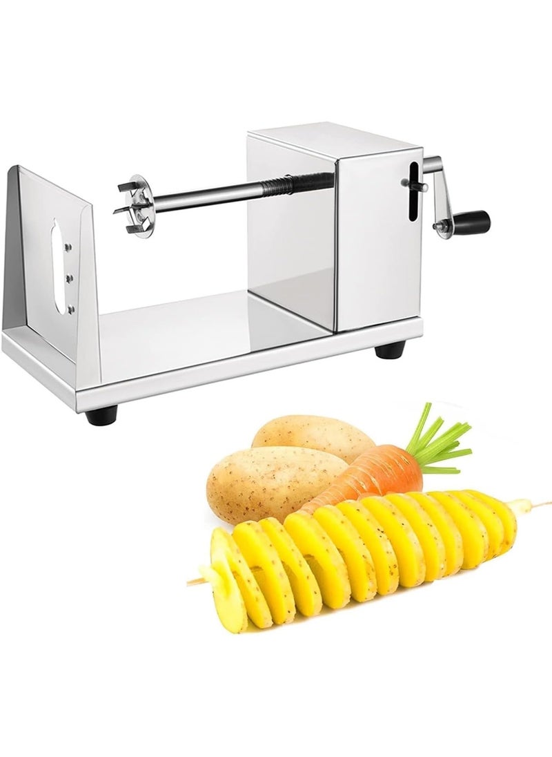 TIGER NEW Stainless Steel Manual Spiral Potato Chips Slicer, Tornado Potato Chips Cutter with Vegetable Slicer for Kitchen, Lightweight & Versatile Design - Image 1