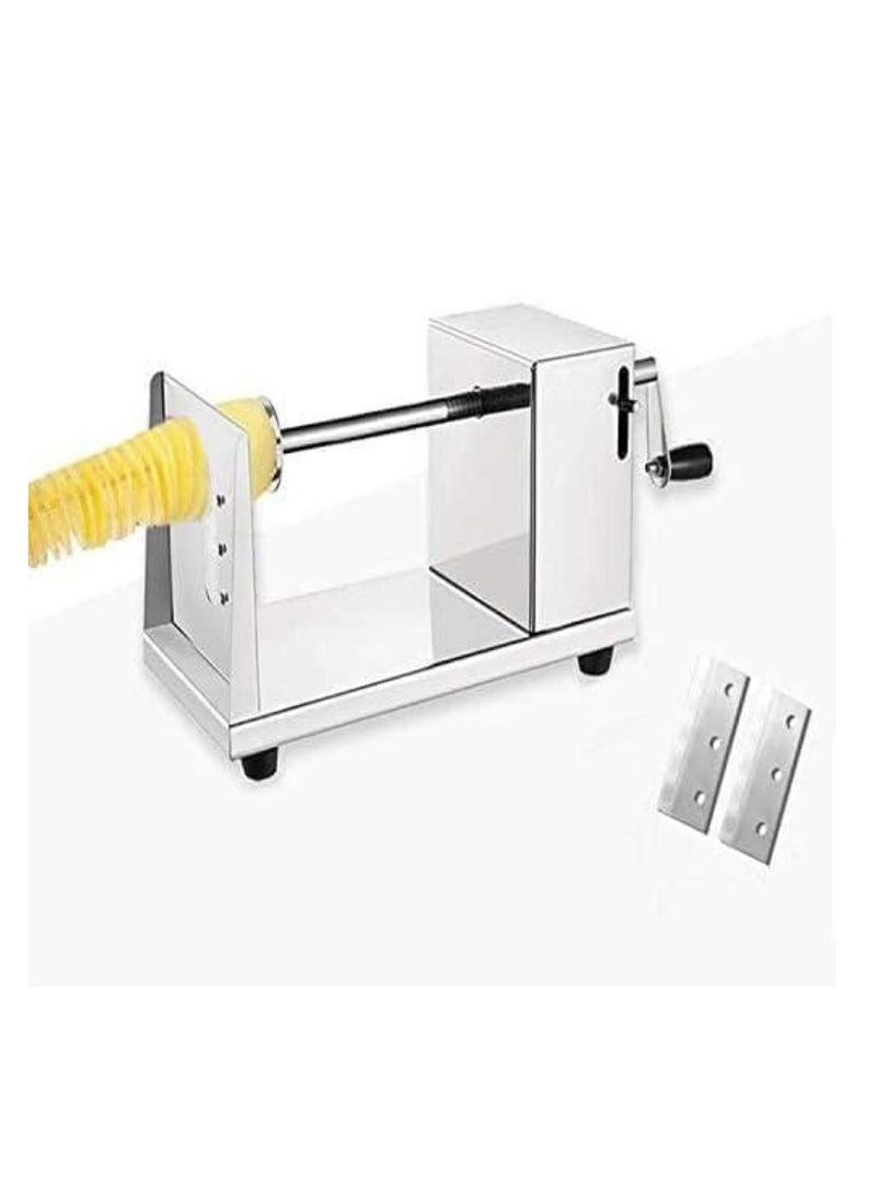 TIGER NEW Stainless Steel Manual Spiral Potato Chips Slicer, Tornado Potato Chips Cutter with Vegetable Slicer for Kitchen, Lightweight & Versatile Design - Image 4