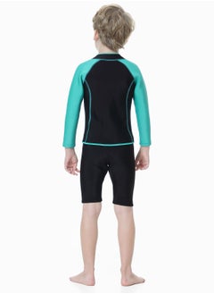 Loquat Children's Wetsuit 2.5MM Separate Body Warm Swimsuit For Boys  Long Sleeve Winter Diving And Surfing Jellyfish Green  - Image 3