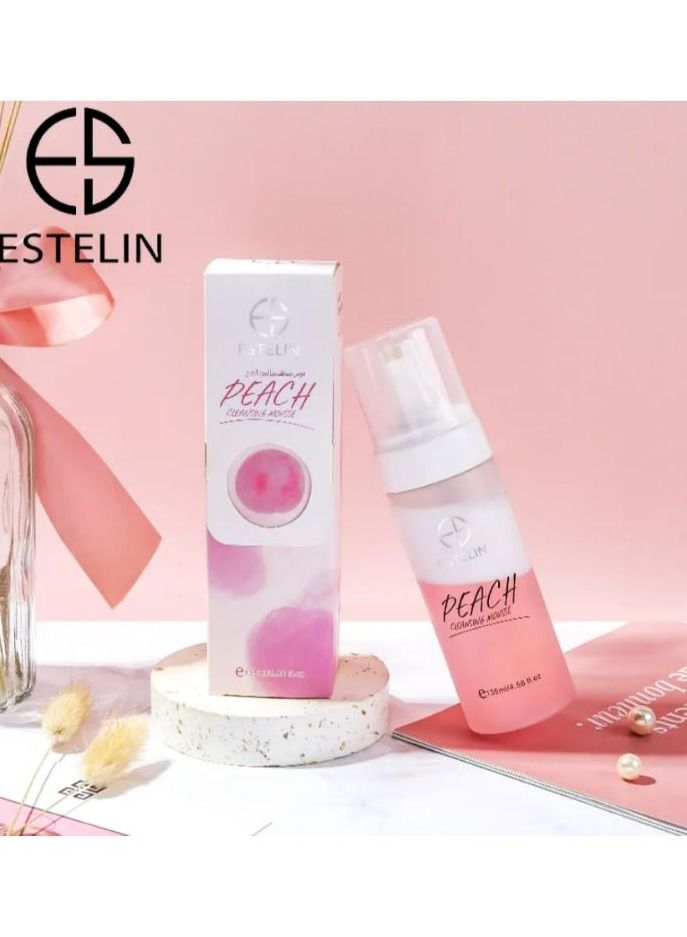 ESTELIN Skin Care Private Label Deep Cleaning Pore Cleaning Peach Cleansing Mousse 135 ml - Image 1