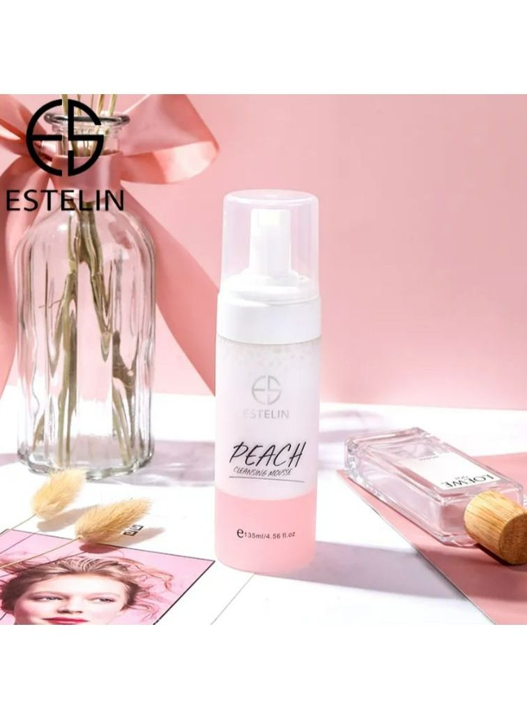 ESTELIN Skin Care Private Label Deep Cleaning Pore Cleaning Peach Cleansing Mousse 135 ml - Image 2