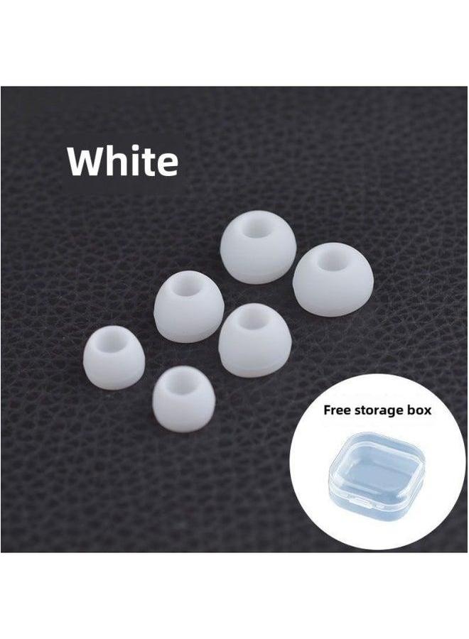 Universal In-Ear Headset Silicone Soft Plug Rubber Cover Ear Cap Bluetooth Earphone Protective Accessories-Color:In-ear Round Mouth [white]]-Model:Storage Box 1 - Image 1