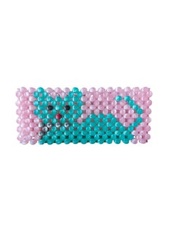 Generic Pencil Holder or Makeup Organizer Handmade with Colorful Beads - Pink and Turquoise  - Image 1