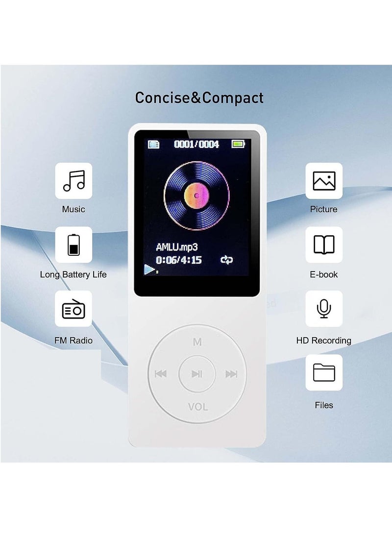 Generic - MP3 Player with Bluetooth Portable MP4 Player MP3 Music Player 1.77 Inch LCD Screen Video Player Photo Viewer Support TF Cards Support Music FM Radio Video - Image 1